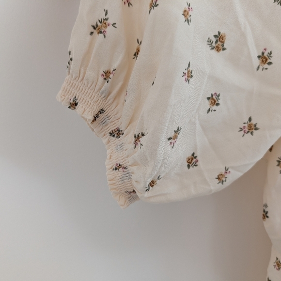 Torrid Dress Women's 1X White Cream Floral Shirtdress Maxi Challis Hi Low Tier - Picture 8 of 8